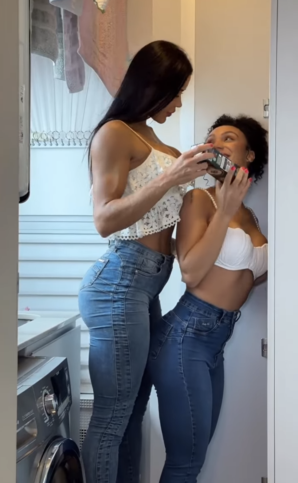 buff woman and short woman