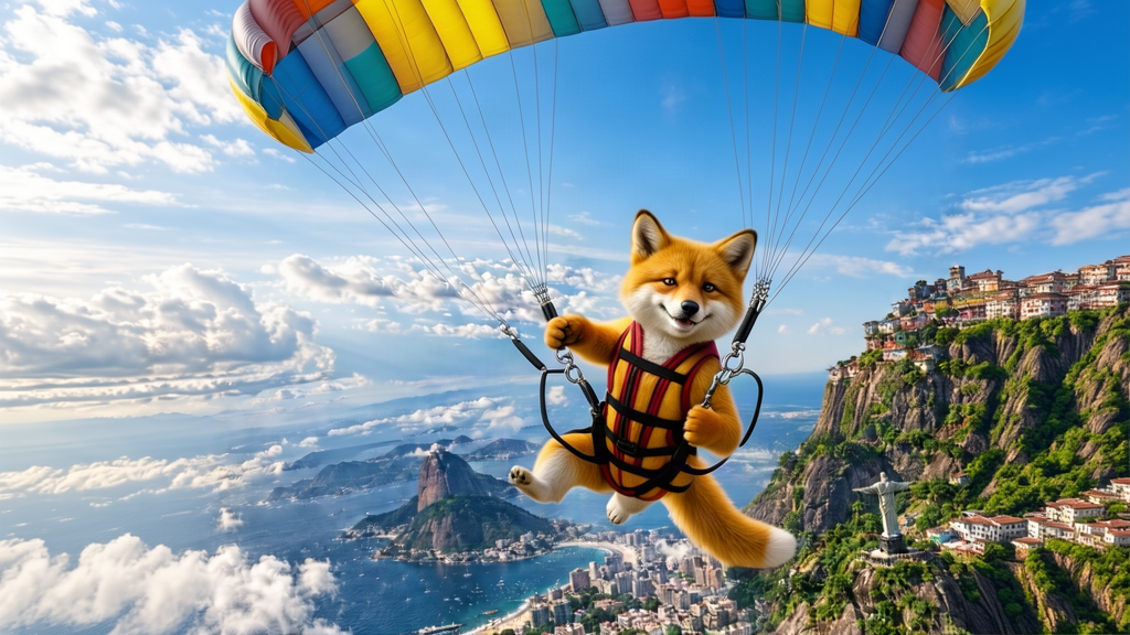Faça a sweetie fox pulando de paraquedas junto 