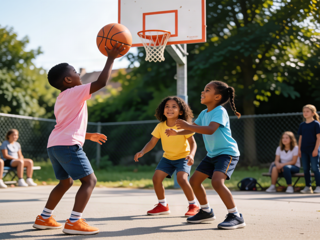  Blak Kids play basketbal